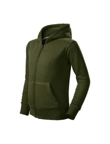 Trendy mikina na zips pre deti vojenská