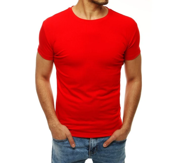 Pánské tričko bez potisku červené model 21962387 - Dstreet