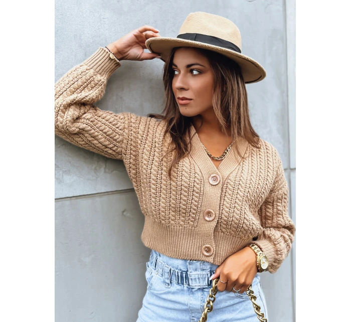 Dámsky sveter MINERWA camel FashionStreet MY2200 Dámsky sveter MINERWA camel FashionStreet MY2200