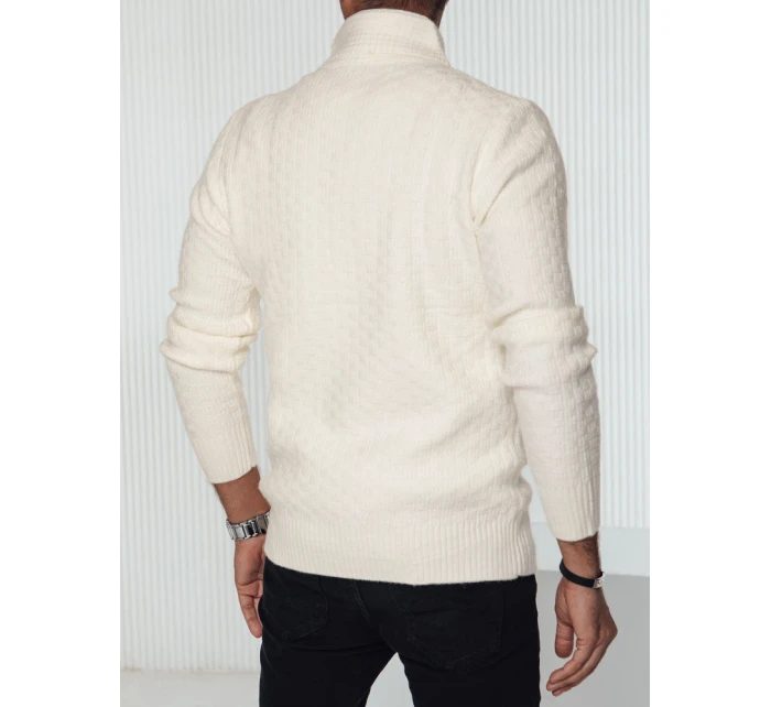 Pánsky biely sveter FashionStreet WX2254 Pánsky biely sveter FashionStreet WX2254