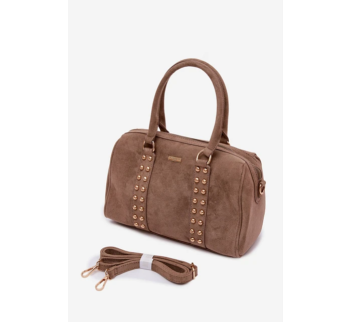 kabelka s zlatými sponami tmavě béžová model 22111546 - Flora&Co