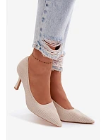 Materiálové lodičky Béžové model 22102872 - Boto