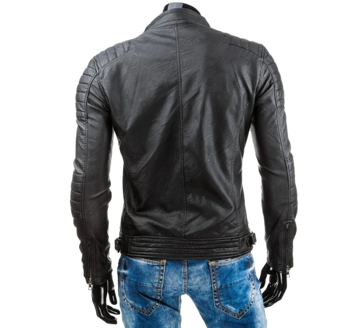 Pánská kožená bunda černá model 21962332 - FashionStreet Pánská kožená bunda černá model 21962332 - FashionStreet