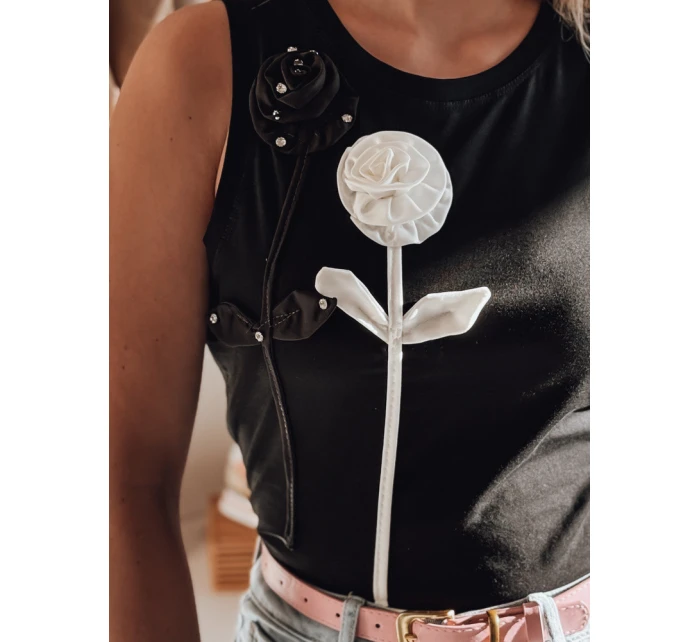 černá Dstreet dámské květované tričko bez ramínek model 21984226 - FashionStreet