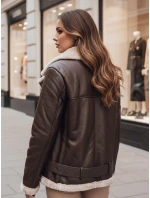 Dámska kožená bunda s ovčou kožušinou NORFDIMA hnedá FashionStreet TY4736z Dámska kožená bunda s ovčou kožušinou NORFDIMA hnedá FashionStreet TY4736z