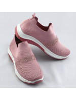 Ružové azúrové dámske topánky so zirkónmi (C1057)