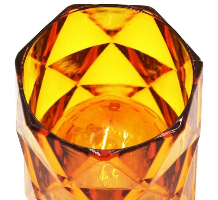 MINI DEKORATÍVNA LAMPA 6 CM JANTÁROVÁ TEPLÁ BIELA 1 LED