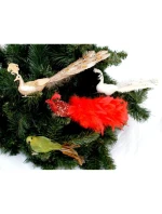 DEKORATÍVNY PÁV NA SPONKE NA OZDOBY BIELY