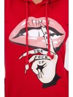 Šaty s delšími zády a barevným potiskem červené barvy Šaty s delšími zády a barevným potiskem červené barvy