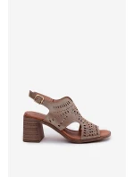 Dámské Sandály S Na Podpatku Zlaté model 21691810 - Boto Dámské Sandály S Na Podpatku Zlaté model 21691810 - Boto