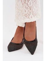 model 22032133 síťované baleríny s otevřenou patou Černé - Boto