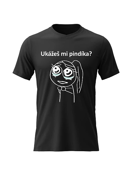 Dámske bavlnené tričko s potlačou - SHOW ME THE PINDICK - čierne Dámske bavlnené tričko s potlačou - SHOW ME THE PINDICK - čierne