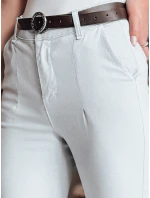 Dámské kalhoty slim fit s páskem světle šedé Dstreet model 21986213 - FashionStreet