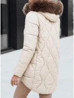 Dámská zimní bunda s kožešinou ecru Dstreet model 21994796 - FashionStreet