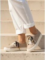 Dámske tenisky tenisky s ozdobnými korálkami béžová ZY1408