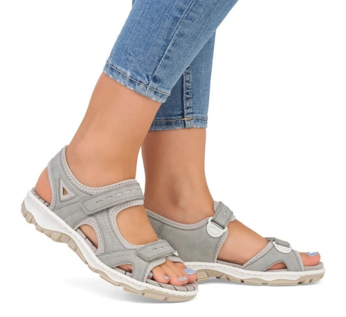 Pohodlné sandále Rieker W RKR674 sivé
