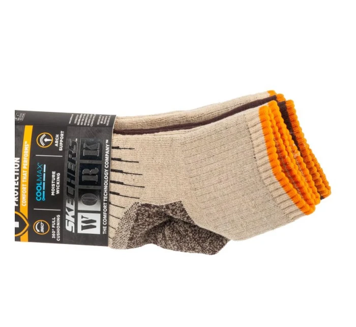 3ks Pánské pracovní ponožky model 21387770 Beige 4146 - Skechers