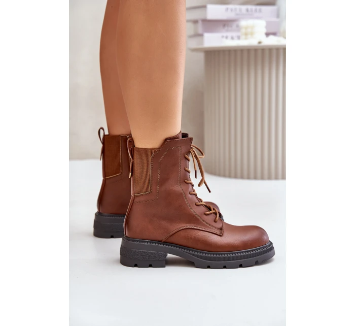 Zateplené boty workery na zip hnědé model 21675724 - Boto Zateplené boty workery na zip hnědé model 21675724 - Boto