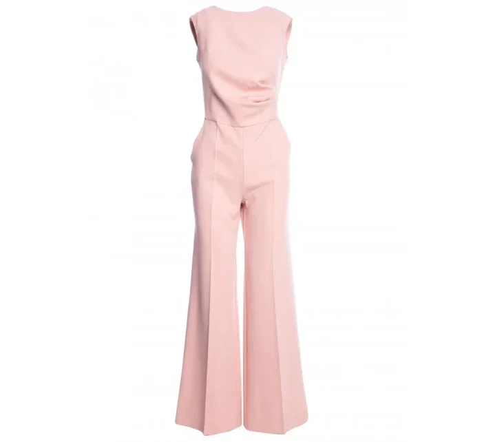 S115 Overal so širokými nohavicami - púdrový