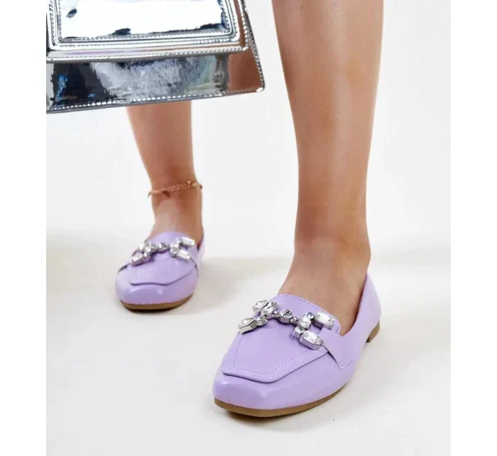 Dámské mokasíny s ozdobnou sponou Purple světle fialová model 21173165 - Inello