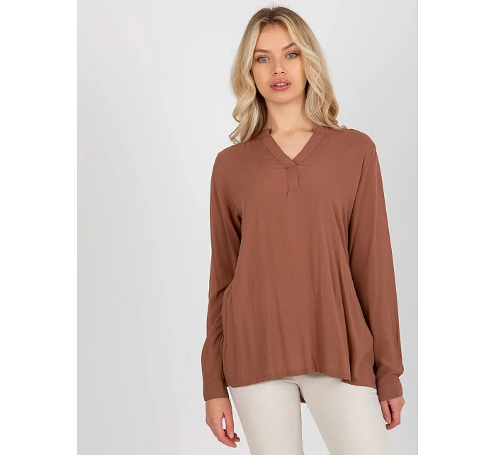 Blúzka D73761M11081A hnedá - FPrice Blúzka D73761M11081A hnedá - FPrice