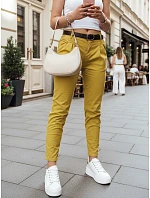 Dámske nohavice chinos s opaskom MODELA horčicová FashionStreet UY2563