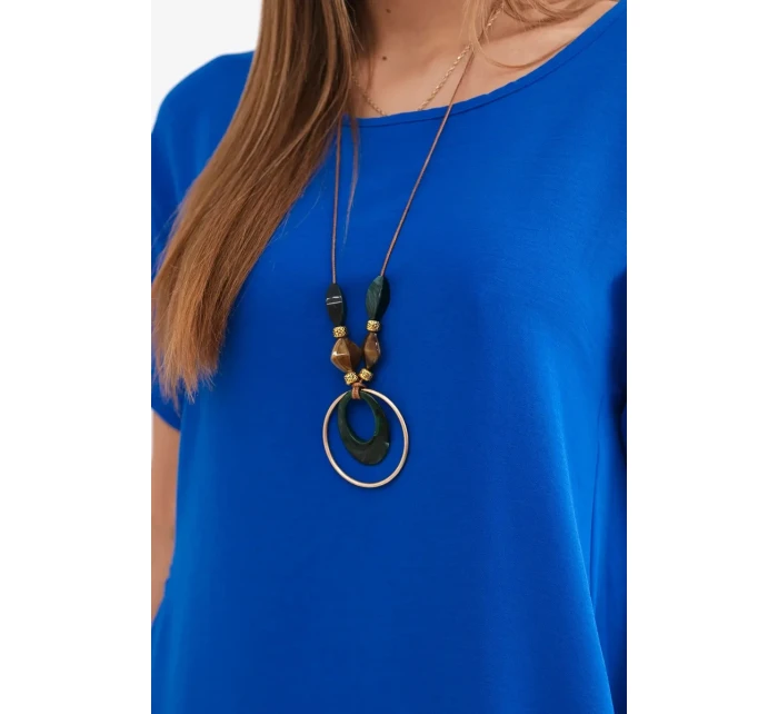 Šaty s kapsami a přívěskem chrpově modrá