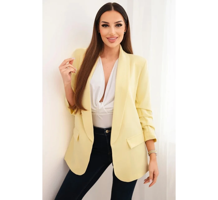 Elegantní sako s klopami model 21819279 - K-Fashion Elegantní sako s klopami model 21819279 - K-Fashion