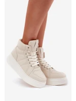 Vysoké dámské sneakers na platformě béžové model 21693386 - EVENTO Vysoké dámské sneakers na platformě béžové model 21693386 - EVENTO