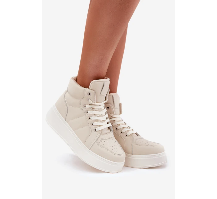 Vysoké dámské sneakers na platformě béžové model 21693386 - EVENTO Vysoké dámské sneakers na platformě béžové model 21693386 - EVENTO