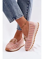 Slip On tenisky se zlatým detailem model 22125447 růžové - Goe