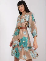 Sukienka LC SK 22K model 19755073 ciemny bezowy - FPrice Sukienka LC SK 22K model 19755073 ciemny bezowy - FPrice