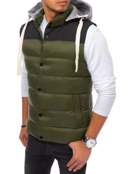 Pánská vesta s kapucí zelená Dstreet model 21963869 - FashionStreet