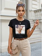FALCI dámske bavlnené tričko čierne FashionStreet RY2397