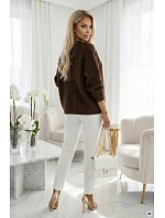 Teplý svetr oversize s vazbou a výstřihem do V model 21865253 - numoco basic