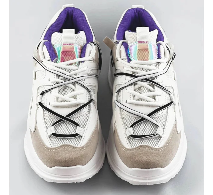 Bílé dámské sneakersy se dvojitými model 17229007 - C'M Paris Bílé dámské sneakersy se dvojitými model 17229007 - C'M Paris