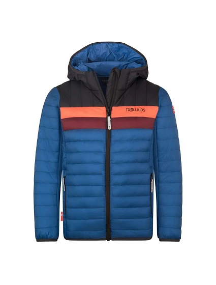Bunda Trollkids Eikefjord Ultralight Polyfiber Alpine Blue/Black/Radical Red/Cestnut (463-144) Bunda Trollkids Eikefjord Ultralight Polyfiber Alpine Blue/Black/Radical Red/Cestnut (463-144)