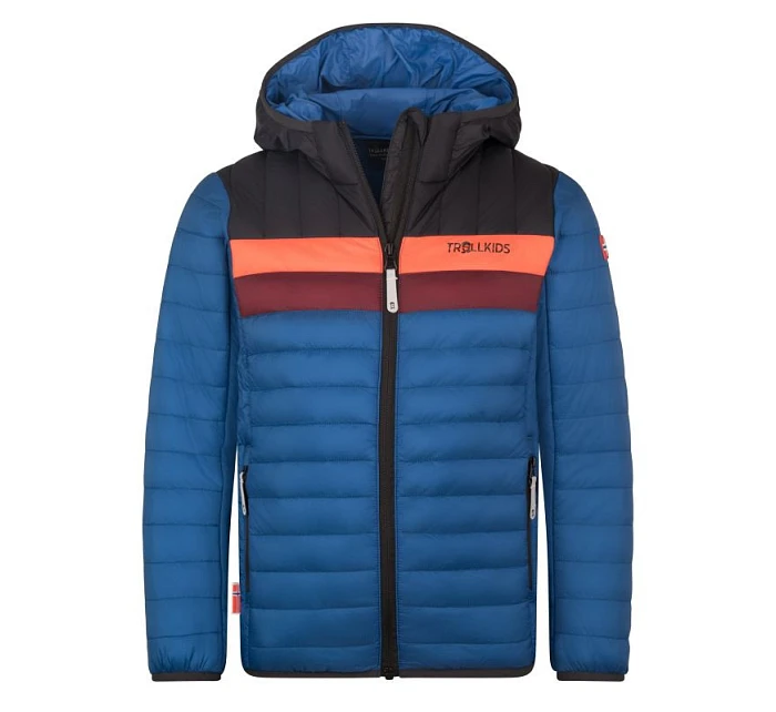Bunda Trollkids Eikefjord Ultralight Polyfiber Alpine Blue/Black/Radical Red/Cestnut (463-144) Bunda Trollkids Eikefjord Ultralight Polyfiber Alpine Blue/Black/Radical Red/Cestnut (463-144)