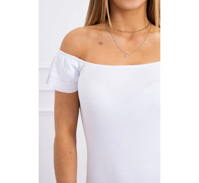 Pruhované šaty s volánky bílé Pruhované šaty s volánky bílé