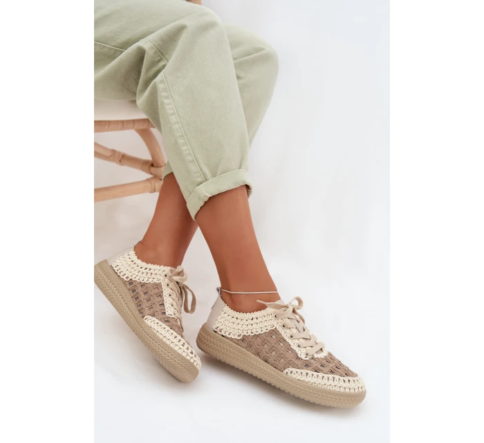 Kožené batohy Dámské polobotky model 22027822 Béžové - D&A