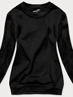 Čierna dámska tepláková mikina so sťahovacími lemami (W01-3)