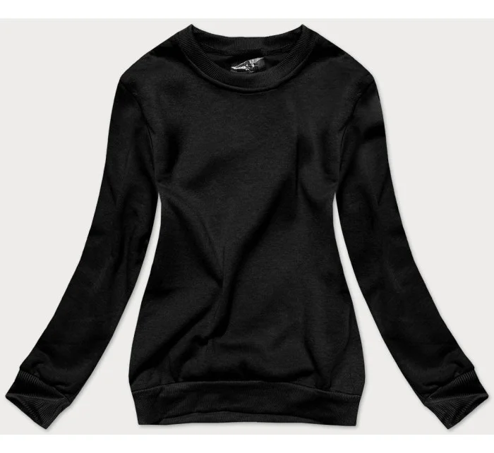 Čierna dámska tepláková mikina so sťahovacími lemami (W01-3)