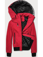 Červená pánska športová bunda s kapucňou (5M3111-270)