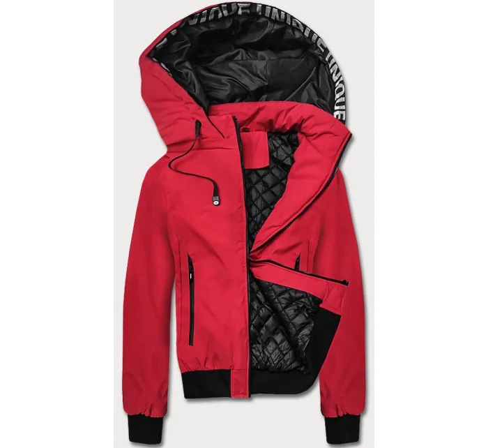 Červená pánska športová bunda s kapucňou (5M3111-270)