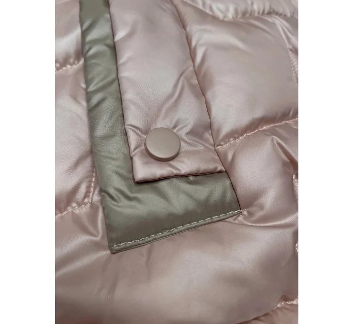 růžová krátká dámská vesta se stahovacími boky model 20867425 - S'WEST