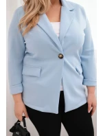 Dámske Plus veľkosť viskóza módne dlhý rukáv golier modrá Dámske Plus veľkosť viskóza módne dlhý rukáv golier modrá