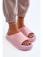 Klapki Damskie Na Platformie Big Star NN274A035 Różowe Klapki Damskie Na Platformie Big Star NN274A035 Różowe