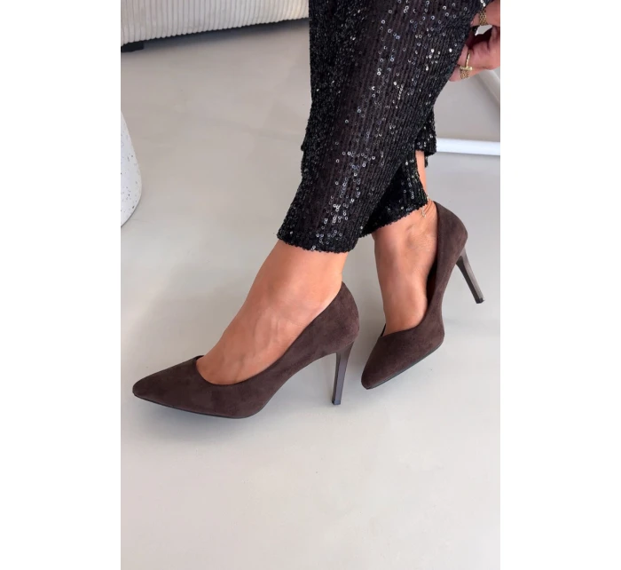 Eko semišové lodičky Sergio Leone 1336 čokoládové