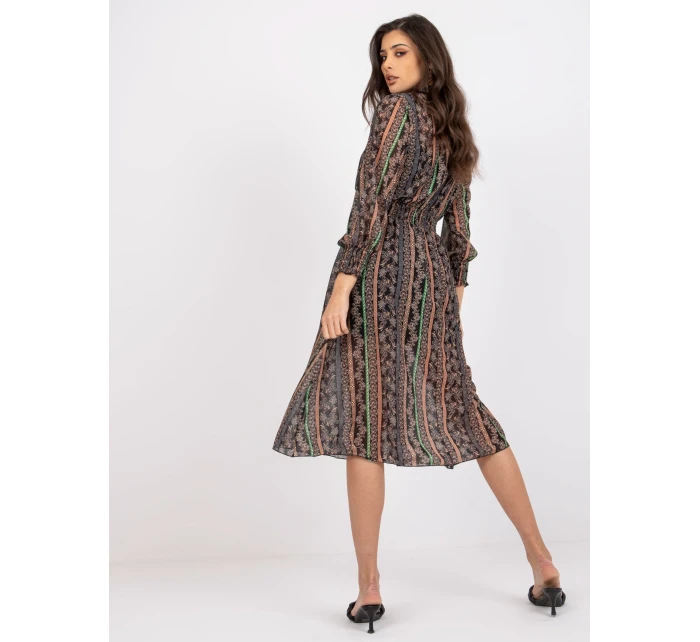 Šaty DHJ SK 15177 1.04P čierna a béžová