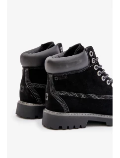 Semišové zateplené pánske topánky Trapper Big Star HI-POLY SYSTEM Black